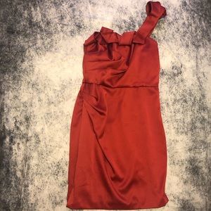 Fabulous Formal Red One Shoulder Cocktail Dress